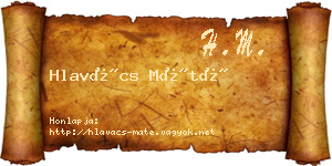 Hlavács Máté névjegykártya