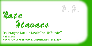 mate hlavacs business card